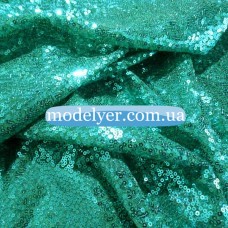 Ткань Пайеточная мелкая (бирюза зеленая)